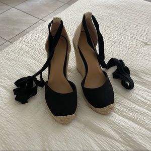 Black Espadrilles Wedges